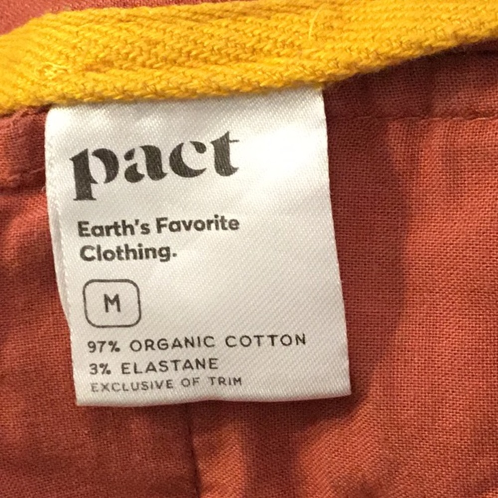Pact Rust Red / Terracotta Drawstring Joggers Size Medium - Picture 7 of 9